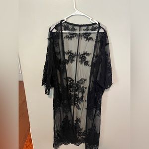 Black lace kimono